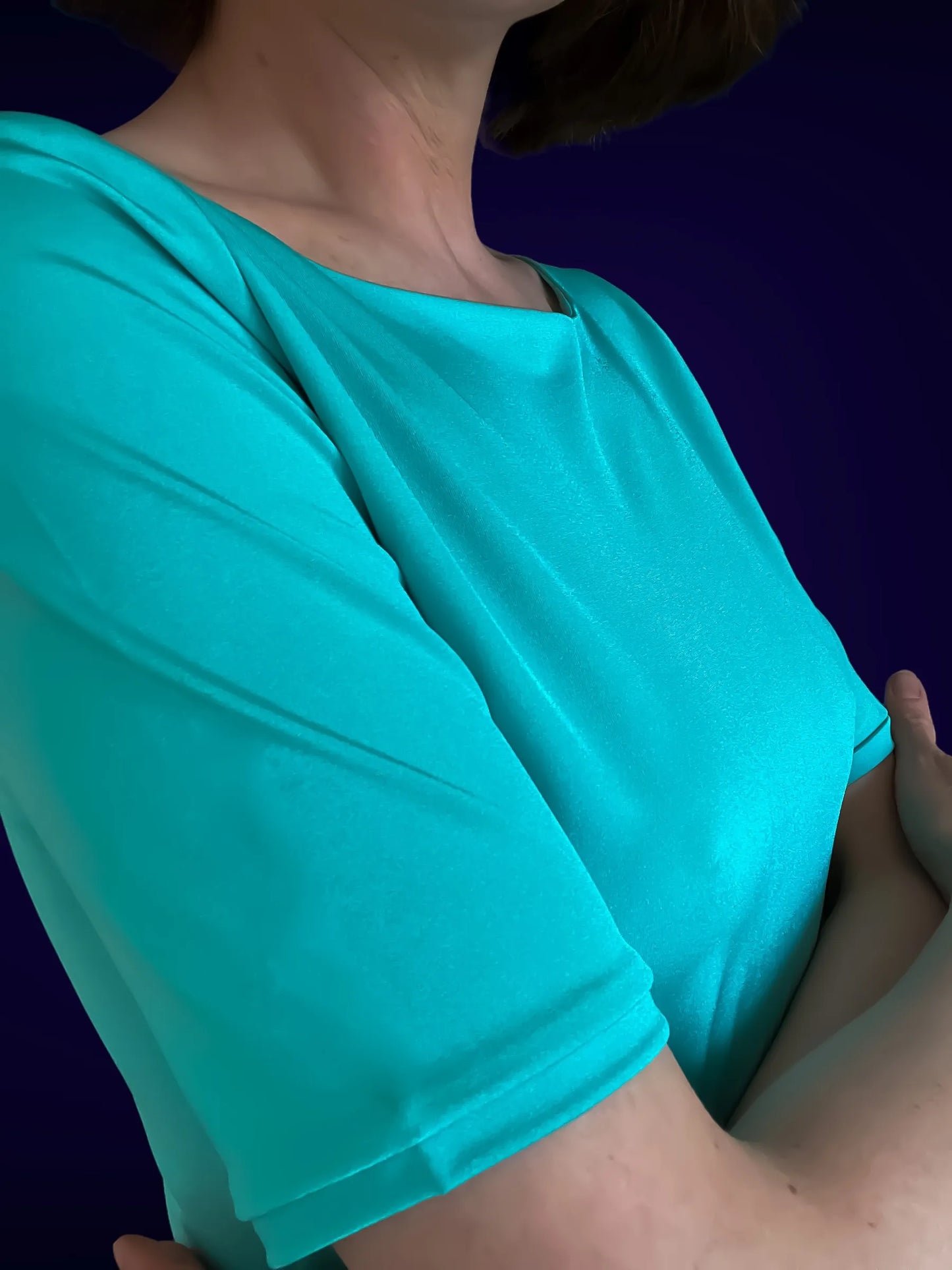 Essential turquoise tango top in silky jersey