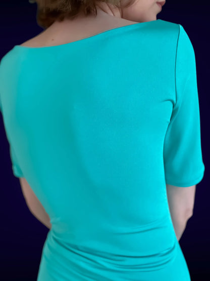 Essential turquoise tango top in silky jersey