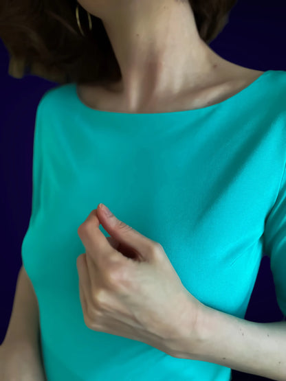 Essential turquoise tango top in silky jersey