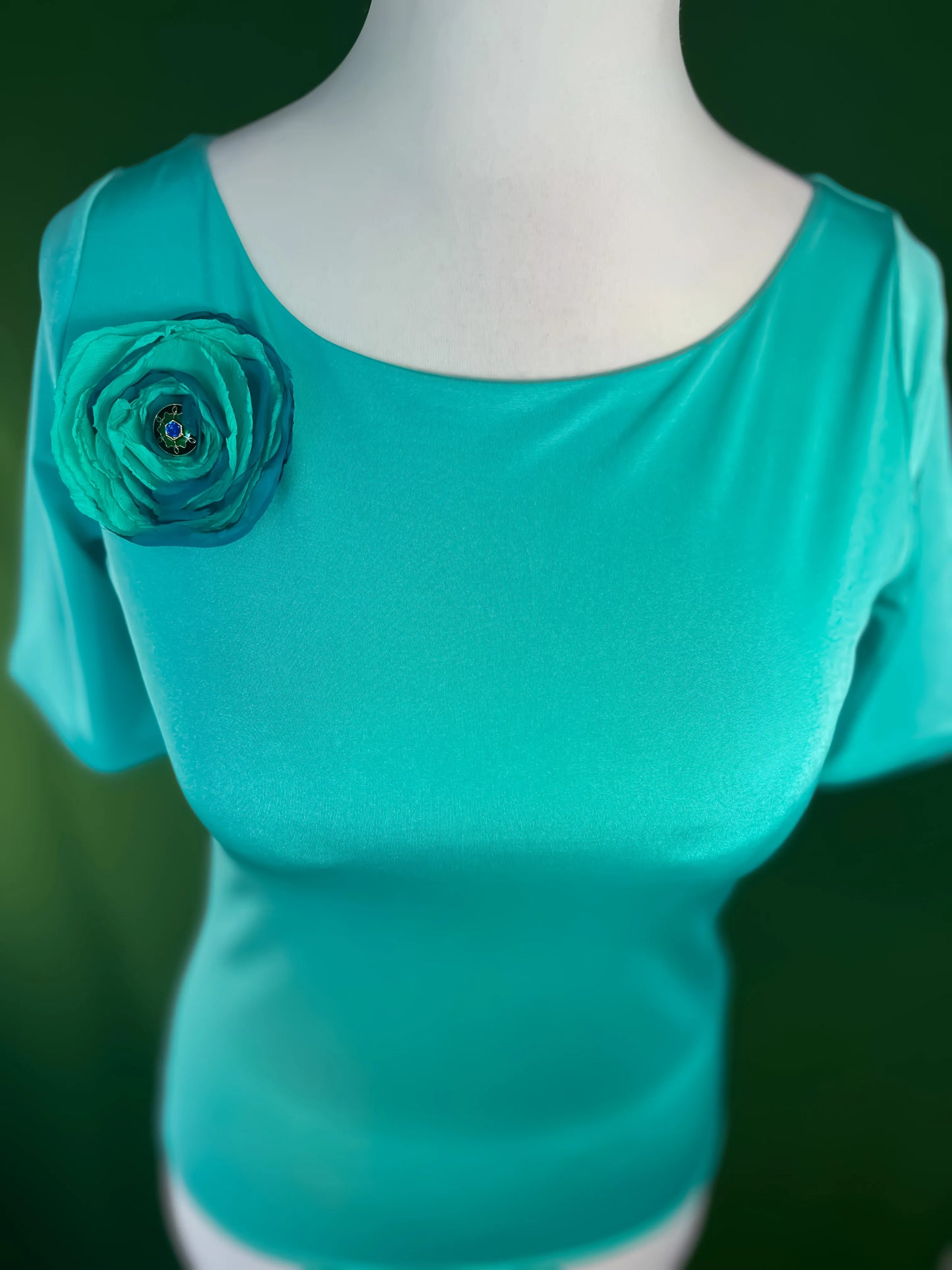 Essential turquoise tango top in silky jersey