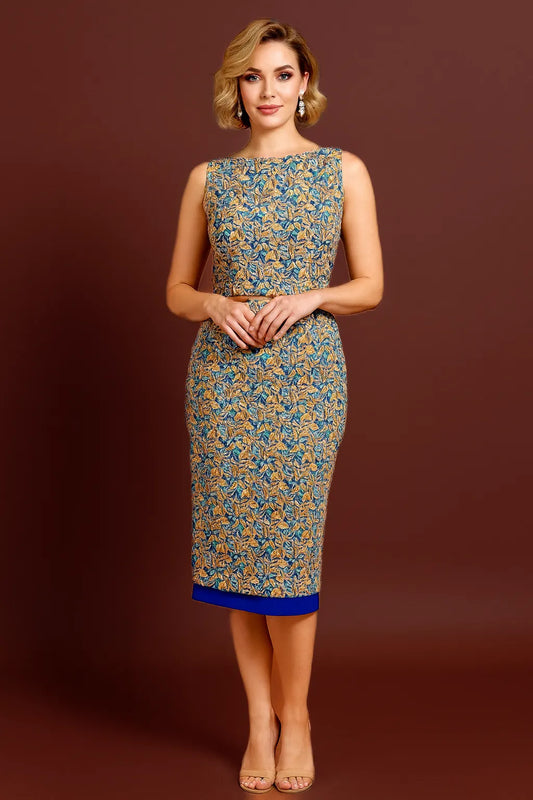 Woman wearing a floral tango outfit