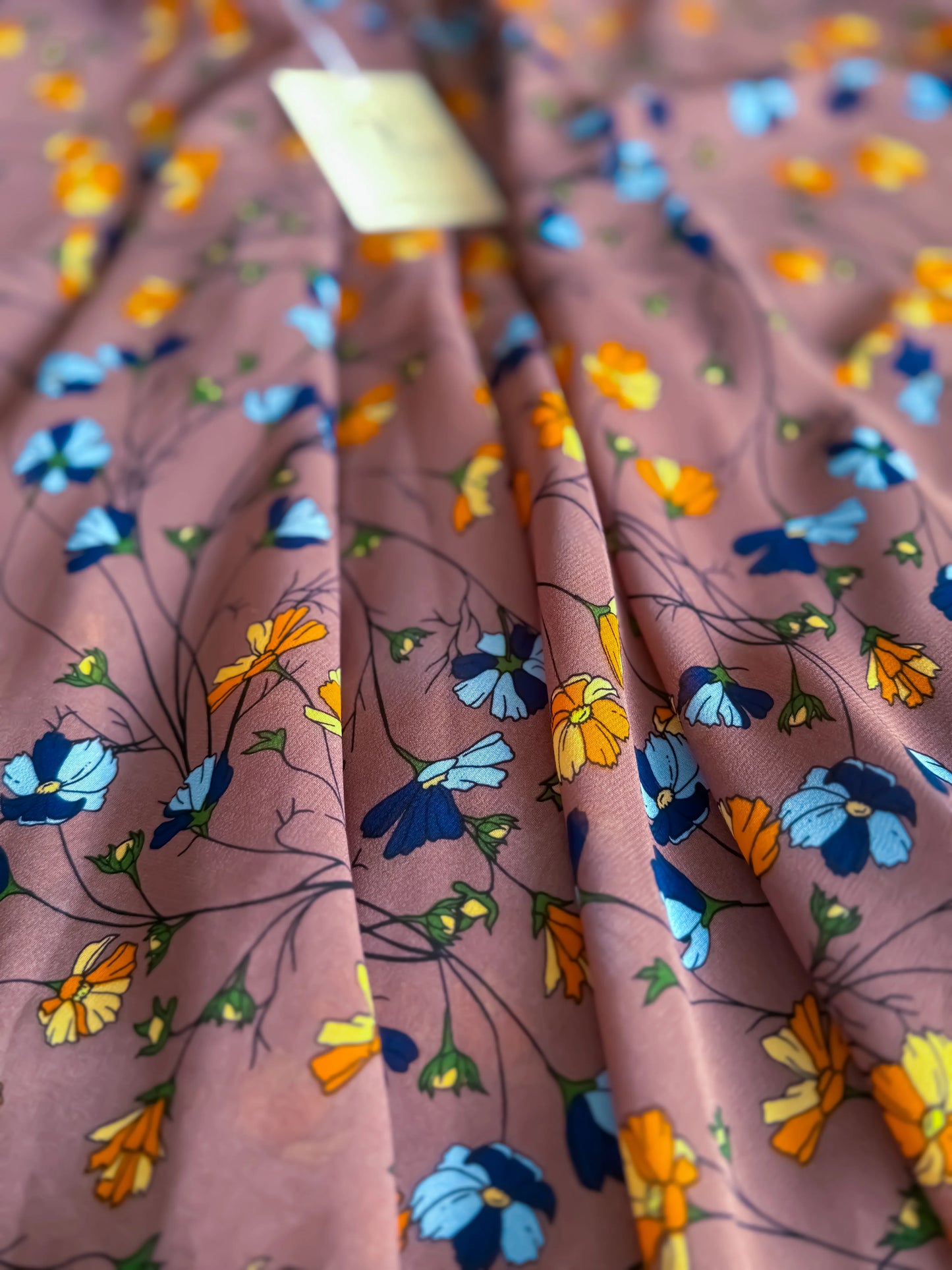 Brown Floral Two-Layer Wrap Tango Skirt