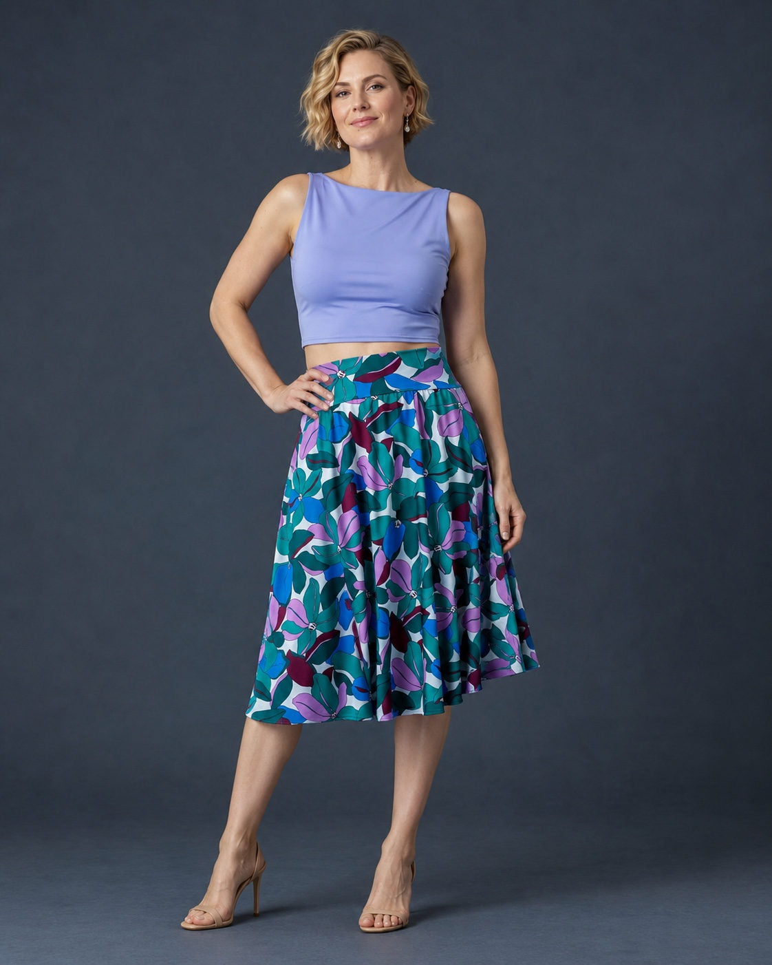 Flowing A-Line Tango Skirt in Cold Jersey