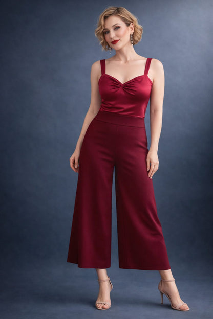 Pantalon de tango bordeaux exclusif à la silhouette élégante