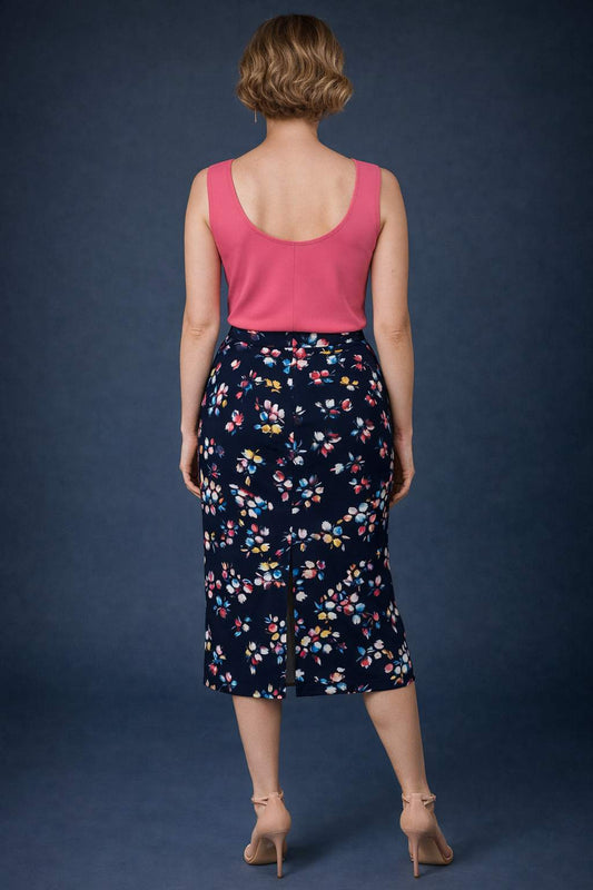 High-Waisted Jersey Pencil Skirt - Perfect for Winter Milongas