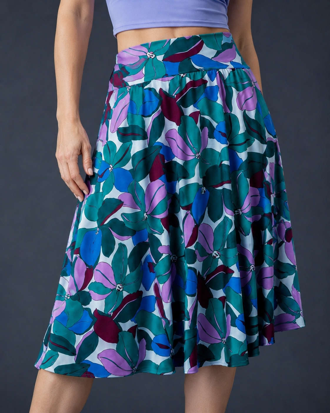 Flowing A-Line Tango Skirt in Cold Jersey