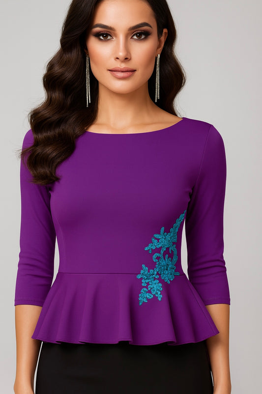 Exclusive silky jersey tango top with basque design