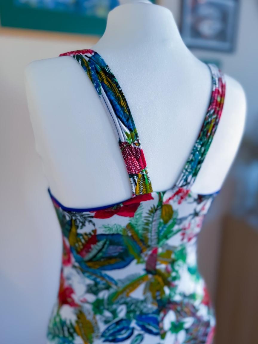 Floral Tango Dress with Flared Hem and Straps