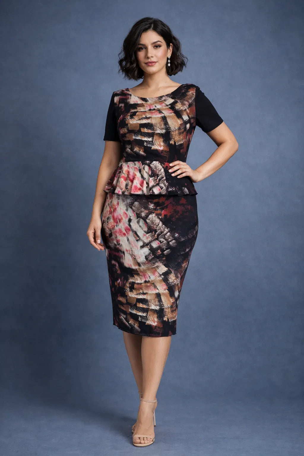 Viscose Tango Set – Peplum Top and Pencil Skirt