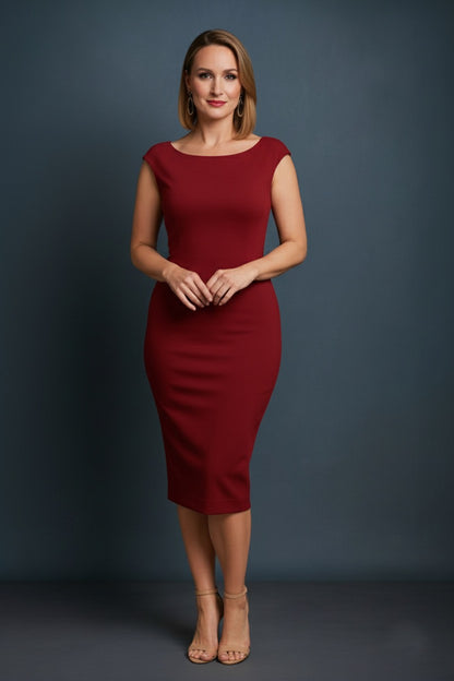 Elegant silky jersey tango dress with open back