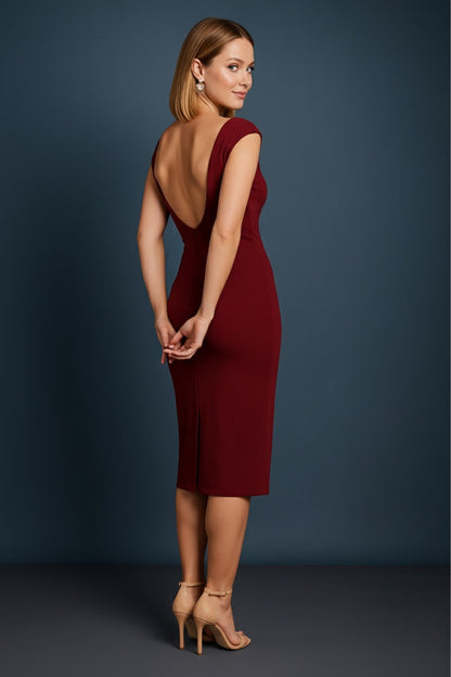Elegant silky jersey tango dress with open back