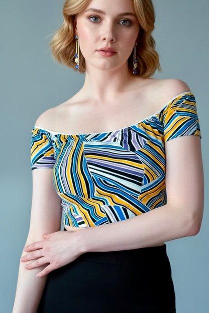 Striped tango top in soft viscose - one of a kind