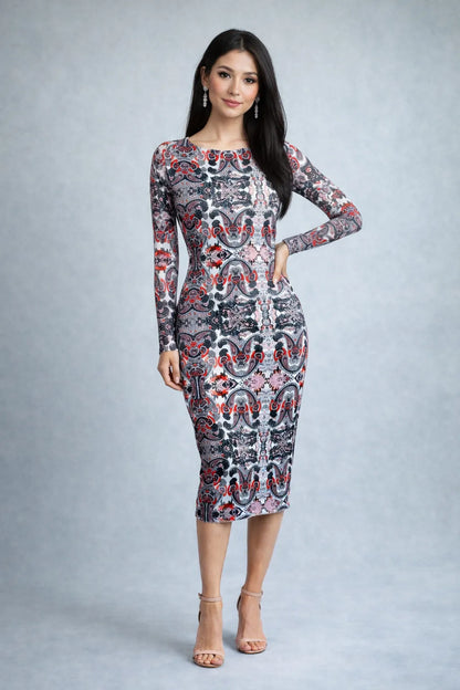 Long Sleeve Tango Dress with Dramatic Open Back