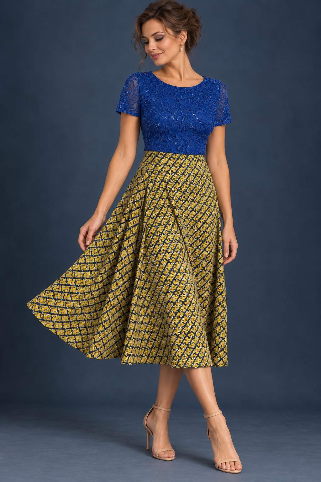 Yellow Silky Jersey A-Line Tango Skirt