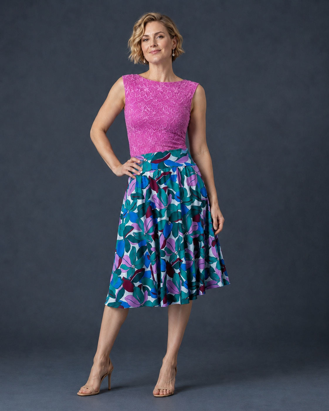 Flowing A-Line Tango Skirt in Cold Jersey