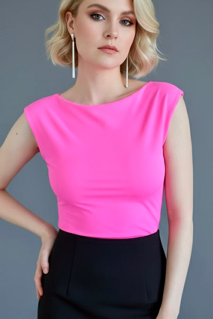 Versatile sleeveless tango top with closed shoulders