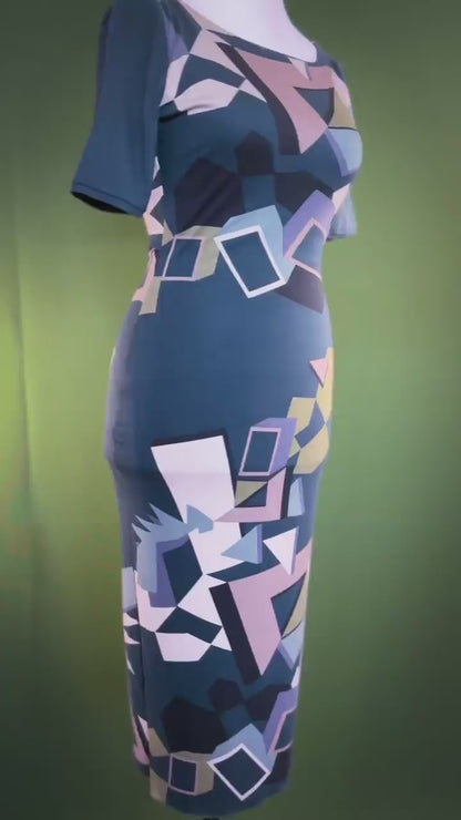 Practical and stylish viscose tango dress with V-cut back