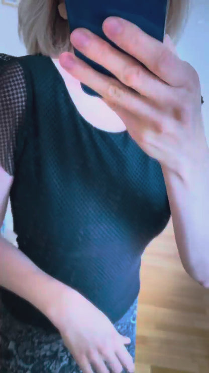 Black Tango top with flutter sleeves