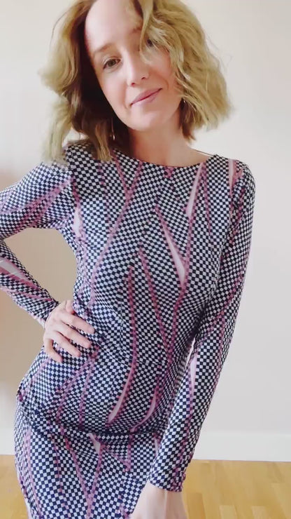 Midi tango dress with graceful flowing silhouette