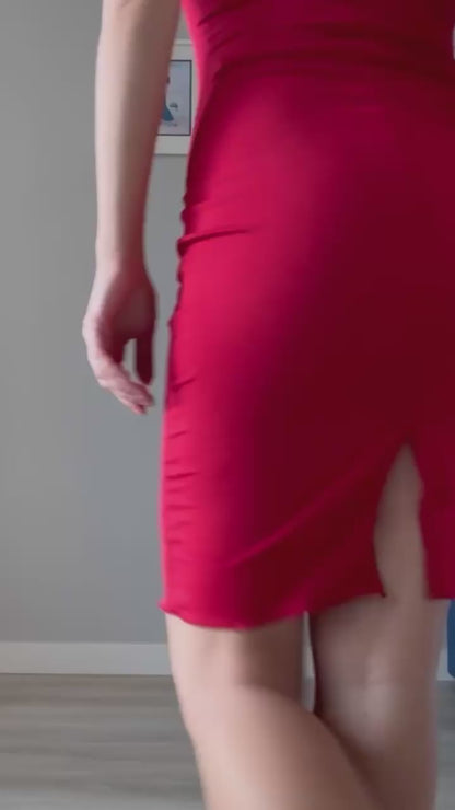 Jersey-Tangokleid mit breiten Trägern