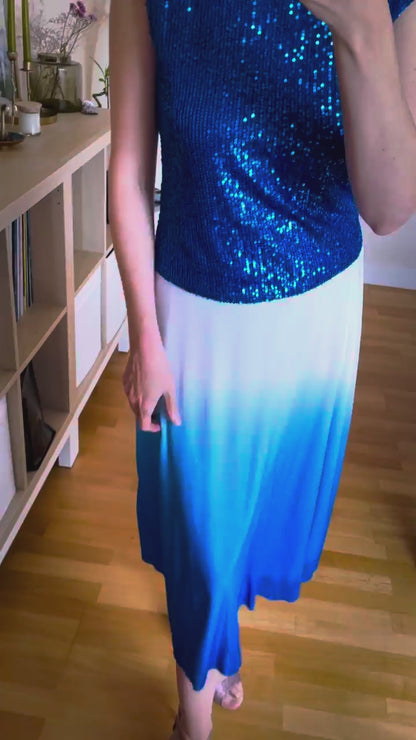 White and blue tango skirt