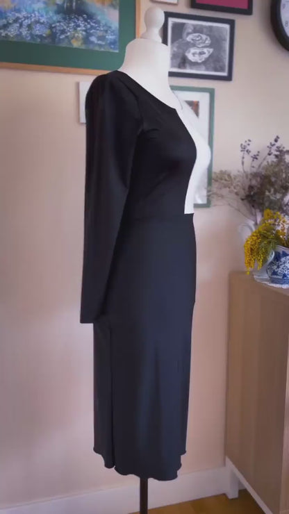 Black & White Color-Block Tango Dress