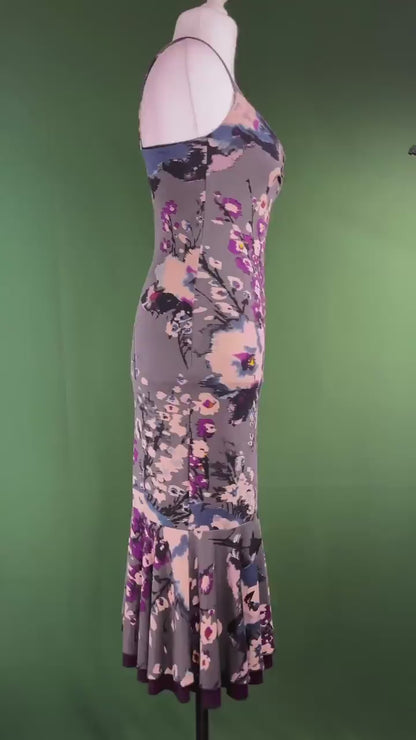 Feminine abstract print tango dress in soft viscose