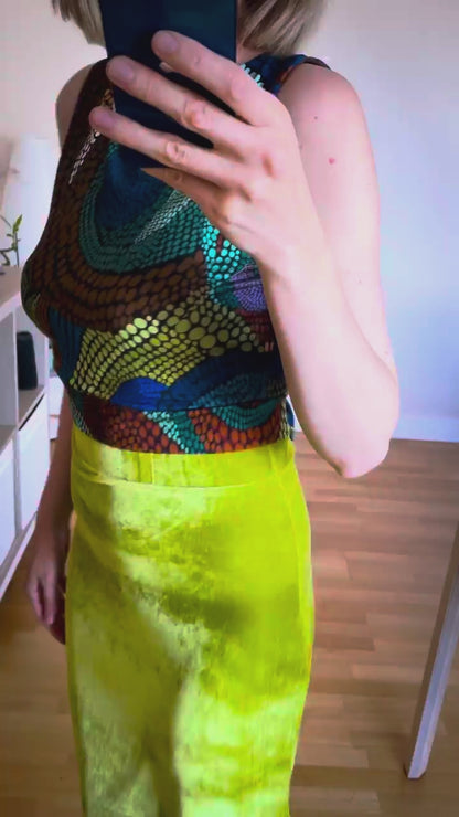 Olive soft velvet tango skirt