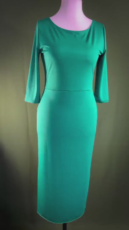 Soft lined midi tango dress in stretch jersey