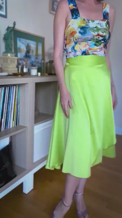 Bright and elegant wrap tango skirt