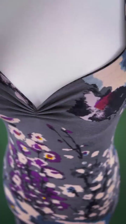 Feminine abstract print tango dress in soft viscose