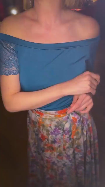 Off-Shoulder Lace Sleeve Tango Top