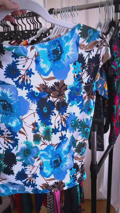 Floral tango top in silky jersey with lining - one of a kind