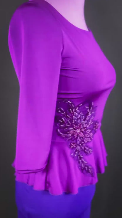 Silky stretch jersey tango top for tango evenings