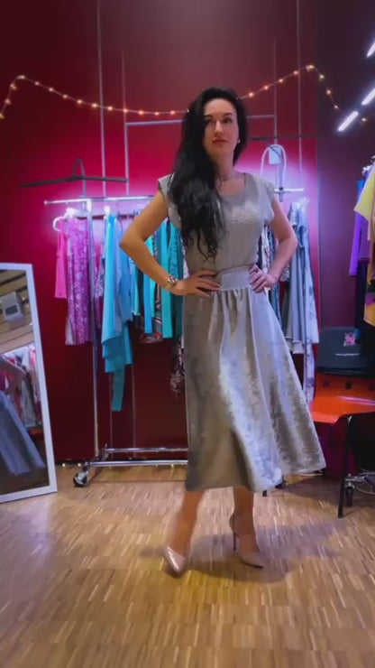 Elegant silky velvet tango skirt with waist accent