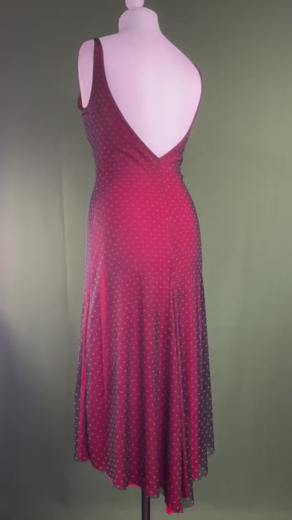 Graceful tango dress with slit and v-back