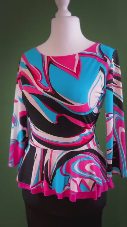 Elegant tango peplum top in soft viscose