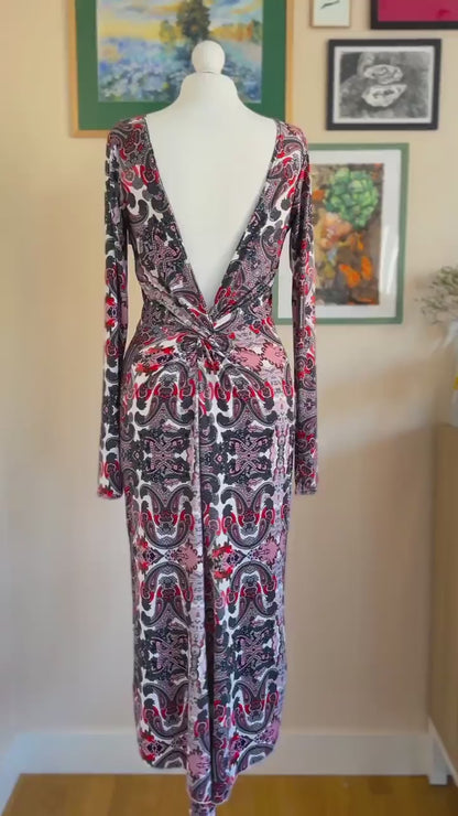 Long Sleeve Tango Dress with Dramatic Open Back