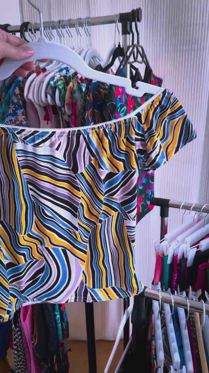 Striped tango top in soft viscose - one of a kind