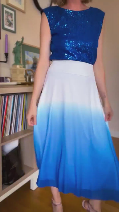 White and blue tango skirt