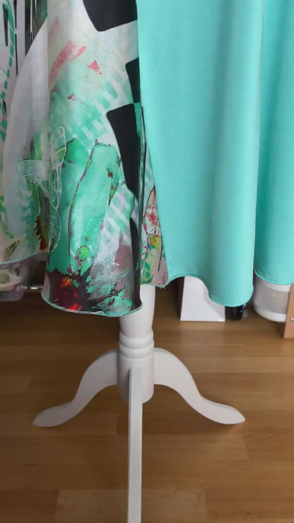 Exclusive stretch jersey tango dress with silk back insert