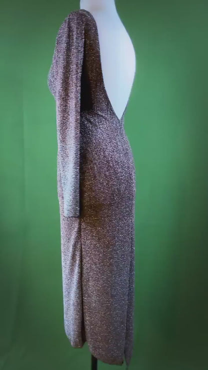 Elegant stretch jersey tango dress with back slit