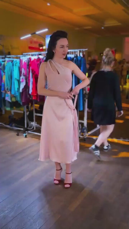 Pearl Pink Satin Wrap Skirt