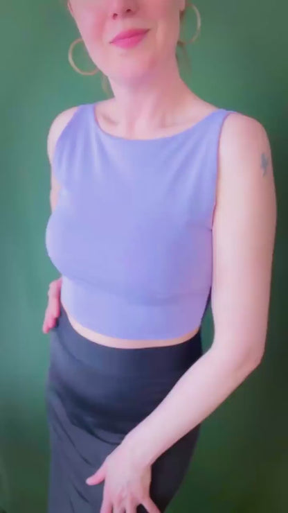 Lilac tango crop top with lace back