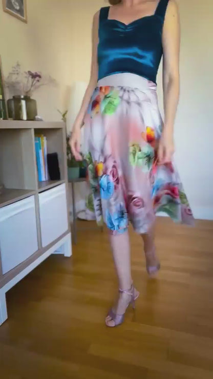 Elegant wrap tango skirt