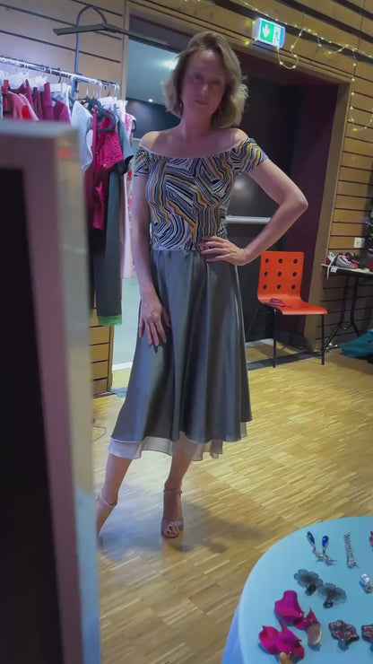 Striped tango top in soft viscose - one of a kind