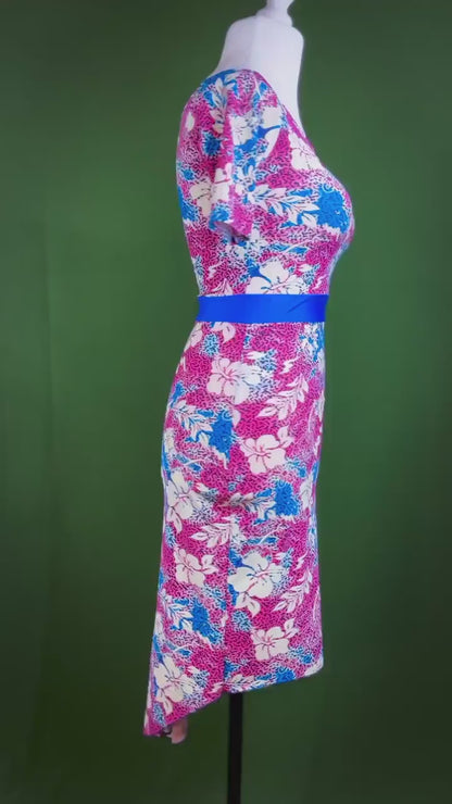 Bold off-shoulder tango dress with flowing tail