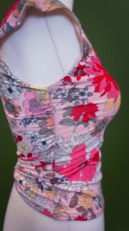 Floral jersey tango top