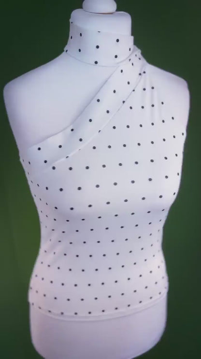 Polka dot jersey tango top - one of a kind