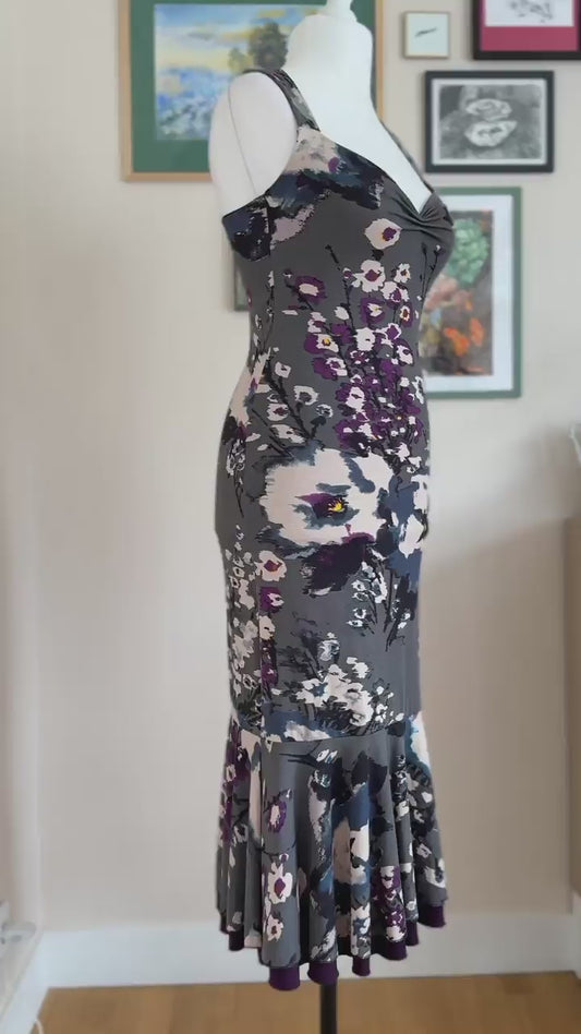 Floral Tango Dress with Flared Hem
